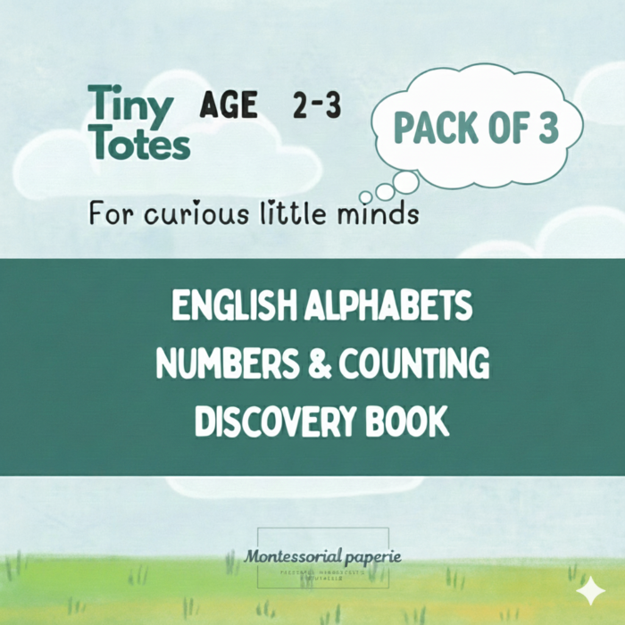 Tiny Totes Pack of 3 Booklets for AGE 2-3 | English Alphabets, Numbers & Counting Discovery Book